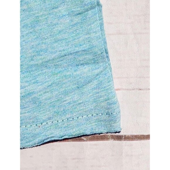 Vassari Los Angeles V-Neck XL Slim Fit Short Sleeve Teal Cut Hem, Cuff Shirt - Picture 12 of 16